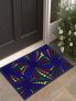 Set of 3 Multicoloured Printed Polyester Doormats