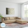 Lifestyle Mareena Fabric 6 Seater Sofa  (Finish Color – Cream)