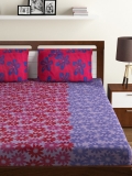 BOMBAY DYEING Multicoloured Floral Polycotton 1 King Bedsheet with 2 Pillow Covers