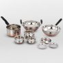 Copper & Stainless Steel Cookware Set of 9 Pcs