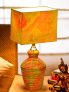 ExclusiveLane Orange & Yellow Terracotta Handpainted Lamp with Lamp Shade