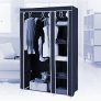 Fancy and Foldable Closet/Cabinet Wardrobe Organizer With Shelves-Dark Blue