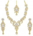 Gold Plated Australian Diamond Stone Studded Necklace Set