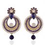 I Jewels Traditional Gold Plated Dangle & Drop Earrings For Women (Blue)
