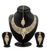 Gold Plated Necklace With Earrings