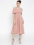 SASSAFRAS Women Pink Fit & Flare Dress