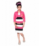 Girls Midi/Knee Length Casual Dress  (Pink, Sleeveless)