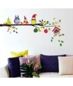 StickersKart Merry Christmas Winter Owls Decor Wall Decor – Multicolour (70×25 cms)
