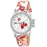 White Dial Crystal Studded Analogue Women’s Watch